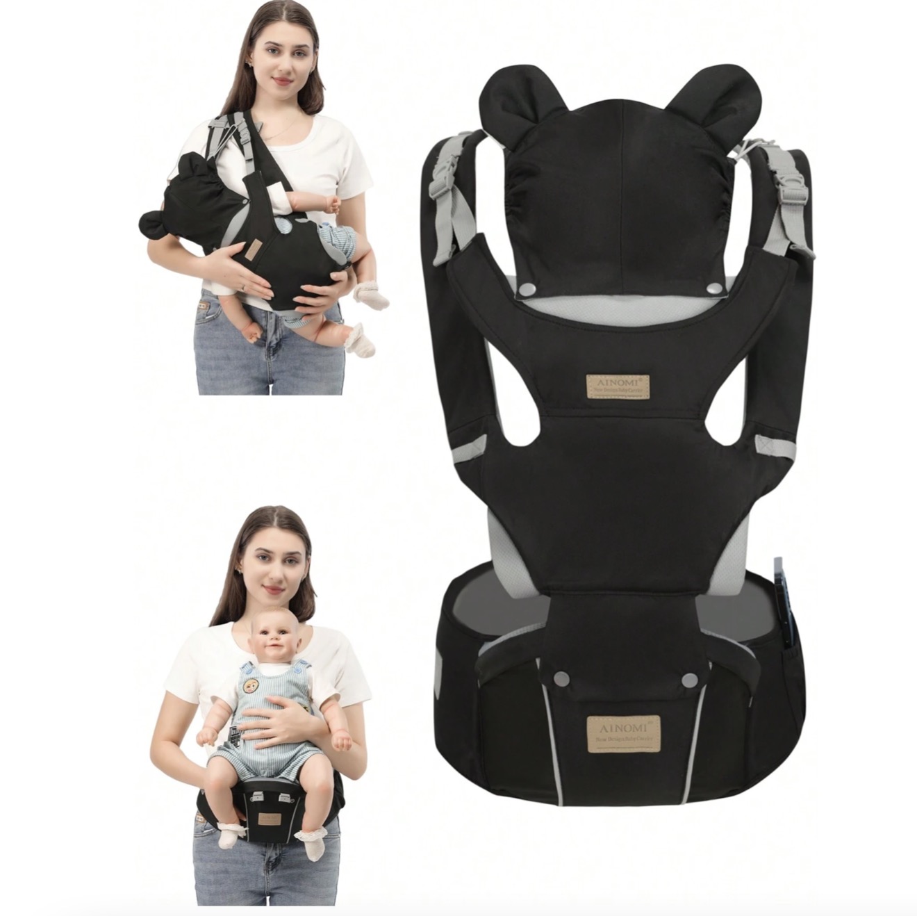 Ergonomic Baby Carrier Newborn To Toddler - Nosidełko dla niemowląt, nosidełko 6-w-1 od