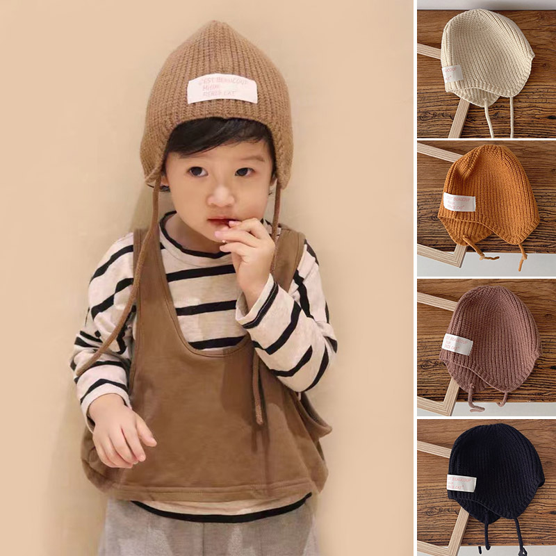 Infant Beanie Hat With Ears - Zimowa ciepła czapka ochronna dla dzieci