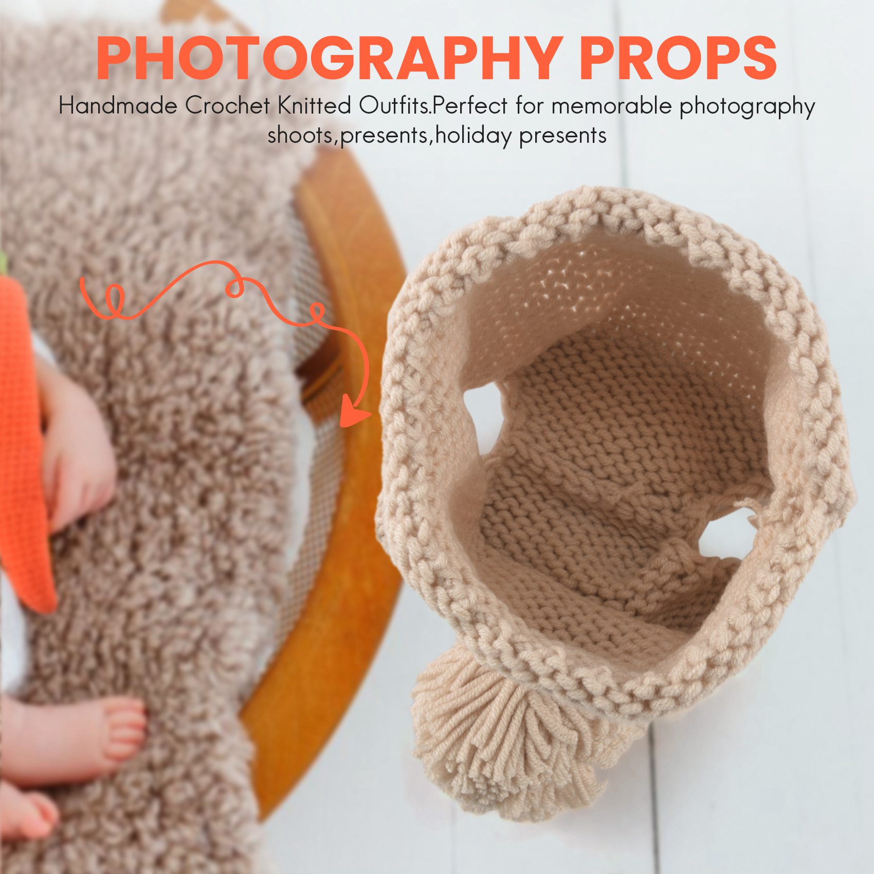 Infant Photography Props Outfit - Rekwizyty do sesji zdjęciowych noworodków ABJA