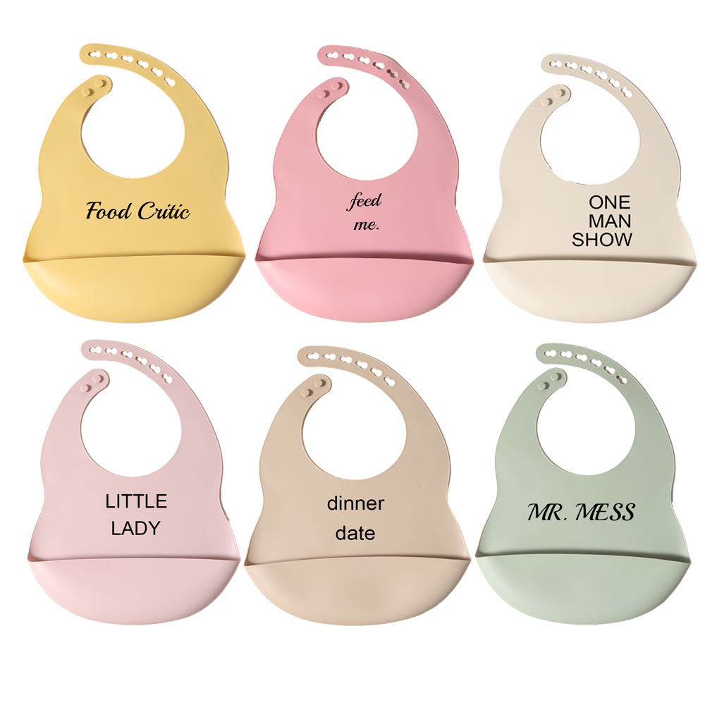 Waterproof Baby Bibs Silicone - śliniaki silikonowe cytat wiadomość wodoodporny dla