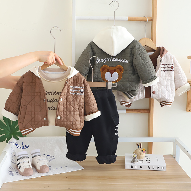 Toddler Boy Winter Fleece Jacket - Zimowy zestaw dla chłopców na rok