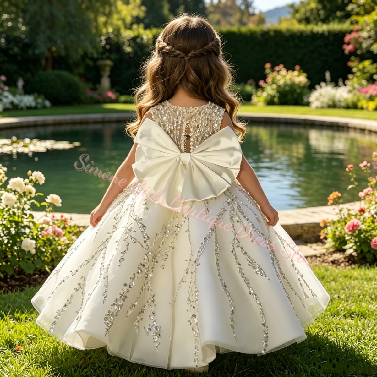 Toddler Girl Tulle Party Dress - Sukienka dla dziewczynki sypiącej kwiaty, luksusowa,