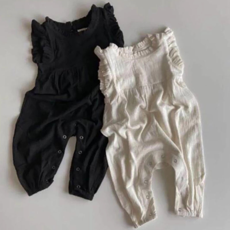 Baby Summer Linen Sleeveless Jumpsuit - MILANCEL letnie śpioszki dla niemowląt bez