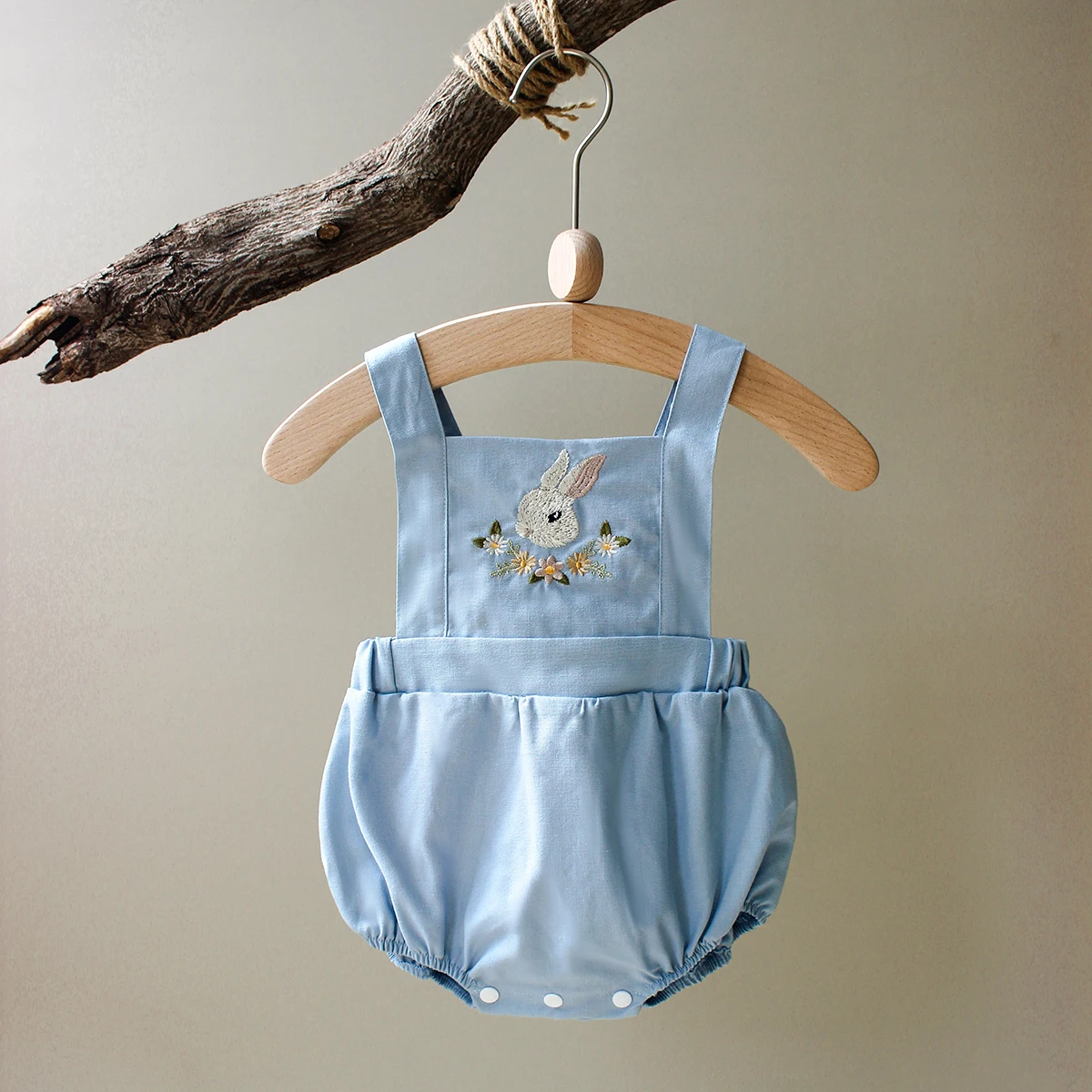 Letnie pajacyki dla niemowląt  – Baby Summer Linen Sleeveless Jumpsuit recenzja i cena