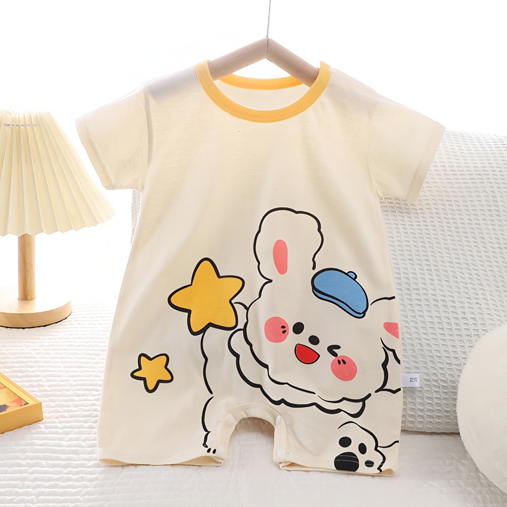 Letnie, drukowane, lniano-bawe – Baby Summer Linen Sleeveless Jumpsuit recenzja i cena