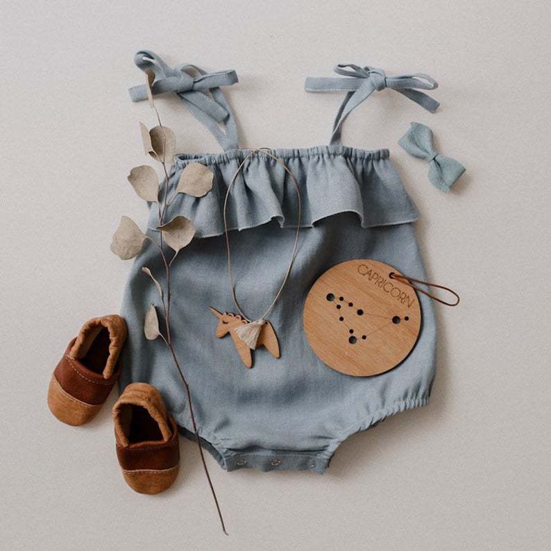 Letnia dziewczynka ubrania Rom – Baby Summer Linen Sleeveless Jumpsuit recenzja i cena