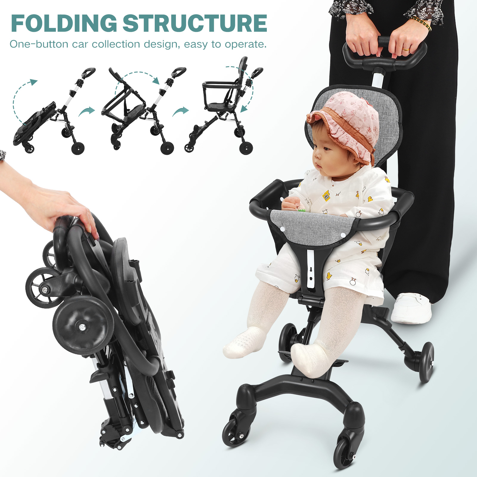 Lekkie, składane siedzisko dla – Lightweight Foldable Baby Stroller Compact recenzja i cena