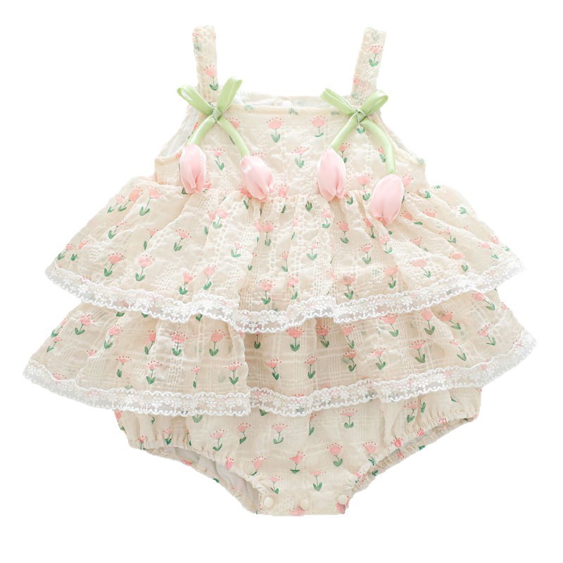 Letni kombinezon dla niemowląt – Newborn Baby Girl Romper Floral recenzja i cena