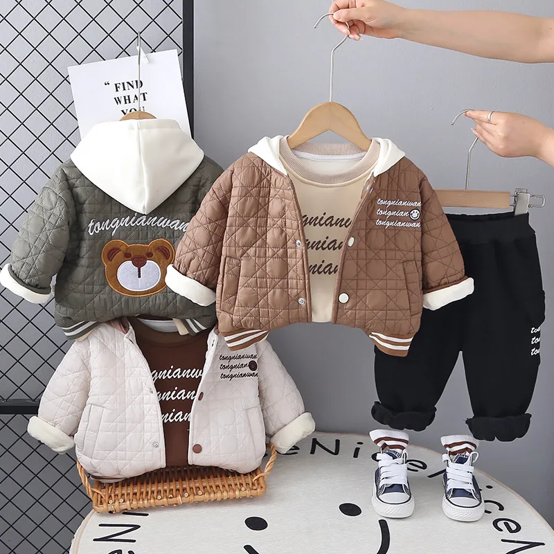 Zimowy zestaw dla chłopców na  – Toddler Boy Winter Fleece Jacket recenzja i cena
