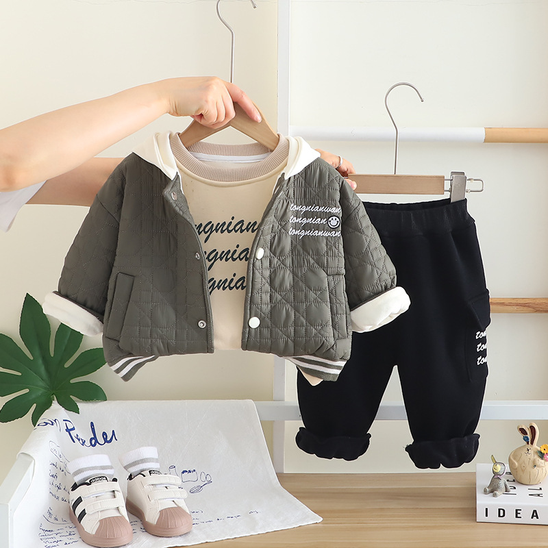 Zimowy zestaw dla chłopców na  – Toddler Boy Winter Fleece Jacket recenzja i cena