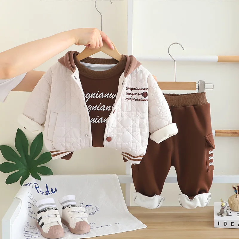 Zimowy zestaw dla chłopców na  – Toddler Boy Winter Fleece Jacket recenzja i cena