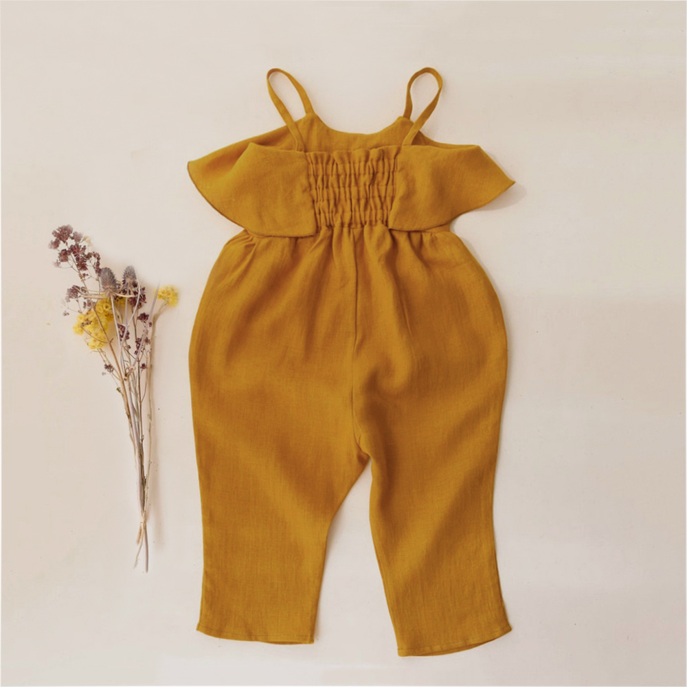 Niemowlę dziewczynka letnie ub – Baby Summer Linen Sleeveless Jumpsuit recenzja i cena