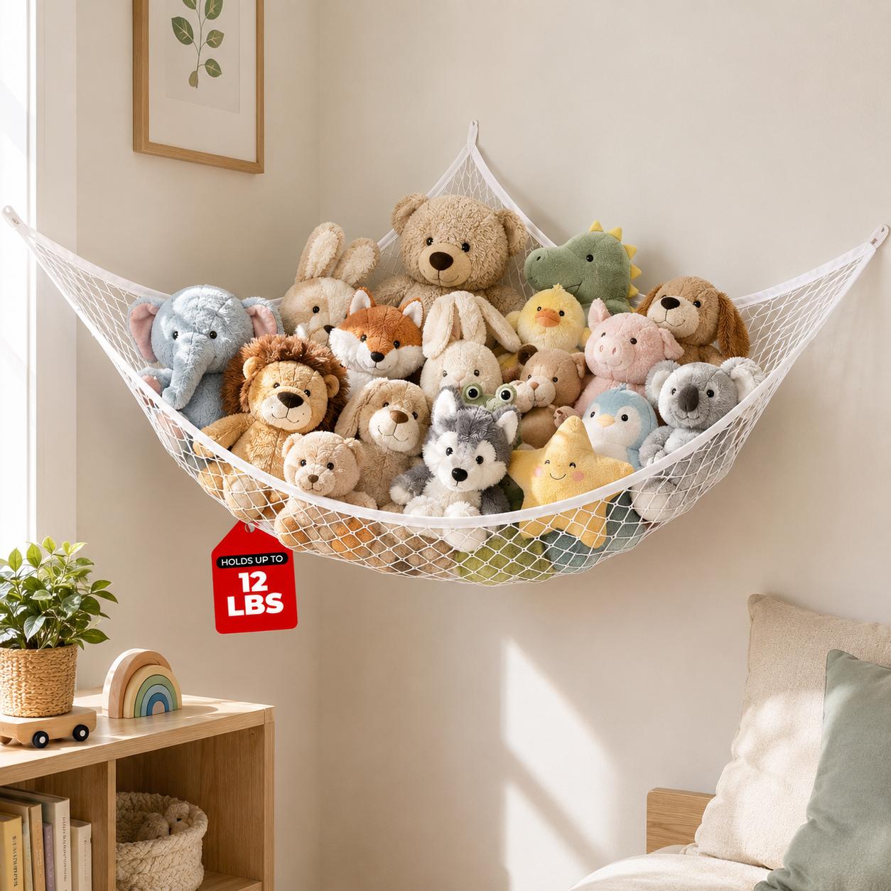 Hamak na zabawki z siatki, wis – Nursery recenzja i cena