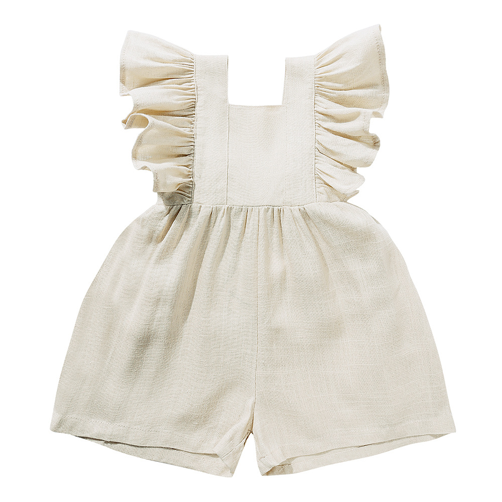 Letnie ubranka dla niemowląt u – Baby Summer Linen Sleeveless Jumpsuit recenzja i cena