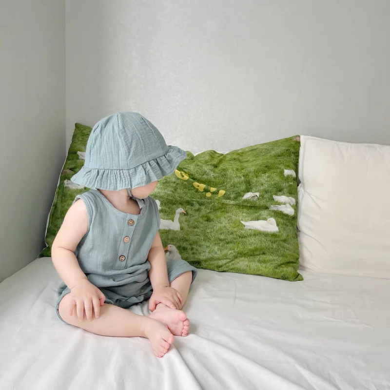 2 sztuk/zestaw letnie ubrania  – Baby Summer Linen Sleeveless Jumpsuit recenzja i cena